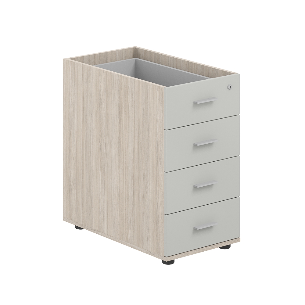 Тумба приставная 400х700х725 с 4 ящ.(метаб), с замком без топа SG.522.OL.SH.M