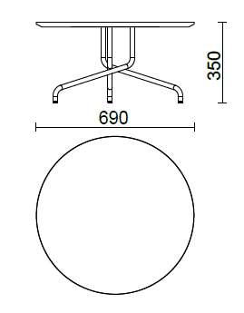 Bistrot H 350 top ⦰ 690 mm