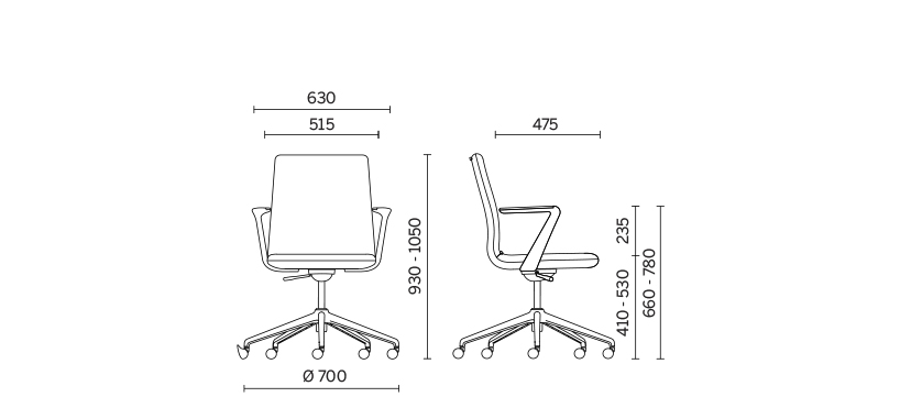 Кресло Line Meeting 5-star base