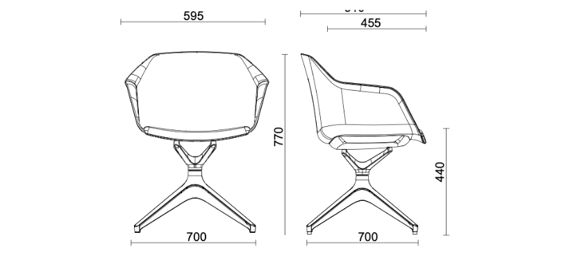 Кресло Amber Amber - 4-star base with feet