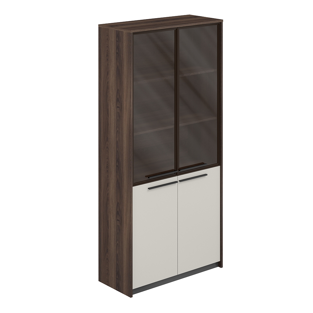 Шкаф высокий комбинированный с дверьми со стеклом в алюминиевой раме, 940х410х1994 RF.502.DA.CHBZ.PG