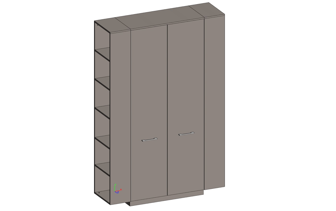 Гардероб с боковыми стеллажами JNS933