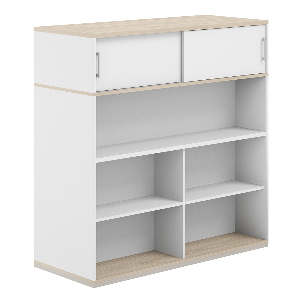 Стеллаж-комбо 2-стор. 1638 с антресолью, с экраном ЛДСП AG.256.330.676.WH