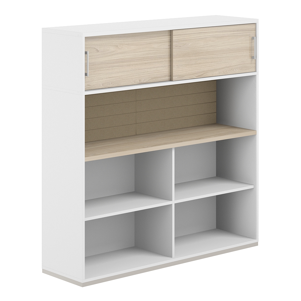 Стеллаж-комбо 1-стор. 1638 с антресолью, с экраном тканевым низким AG.253.220.653.BG