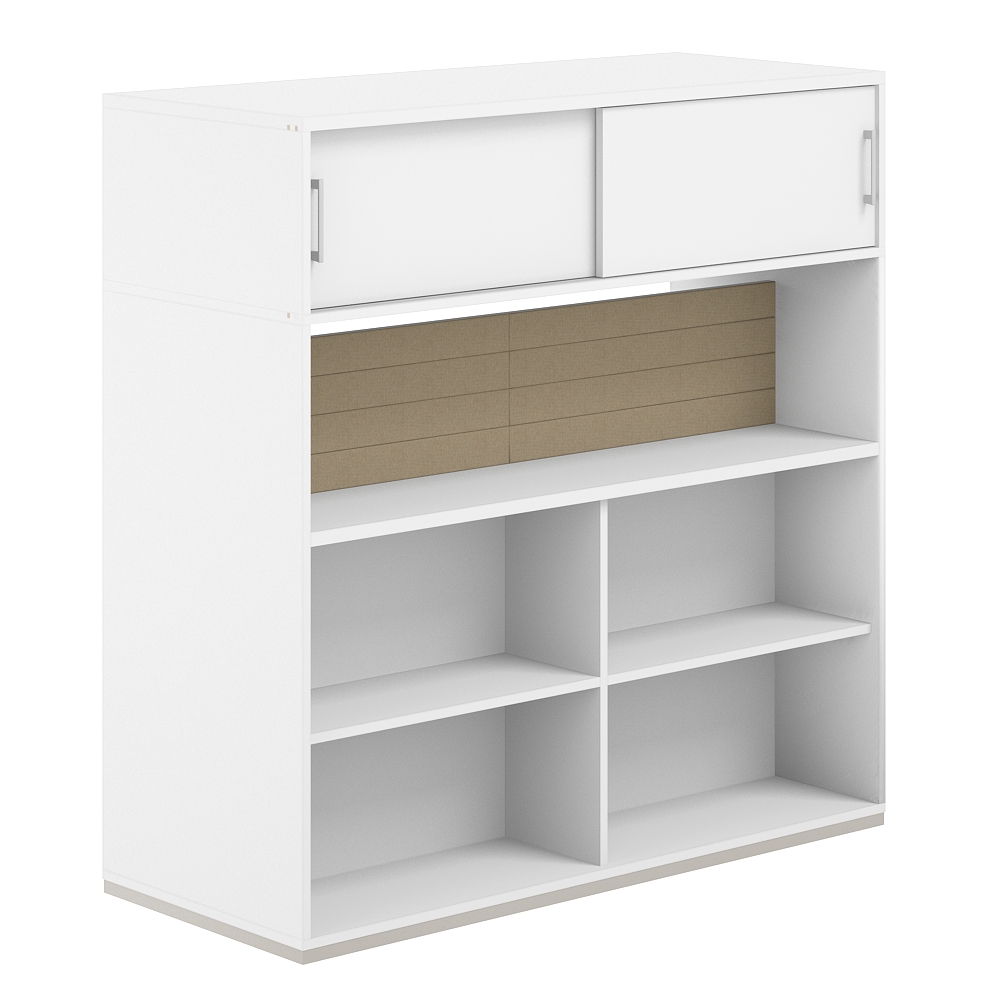 Стеллаж-комбо 2-стор. 1438 с антресолью, с экраном тканевым низким AG.255.110.655.BG