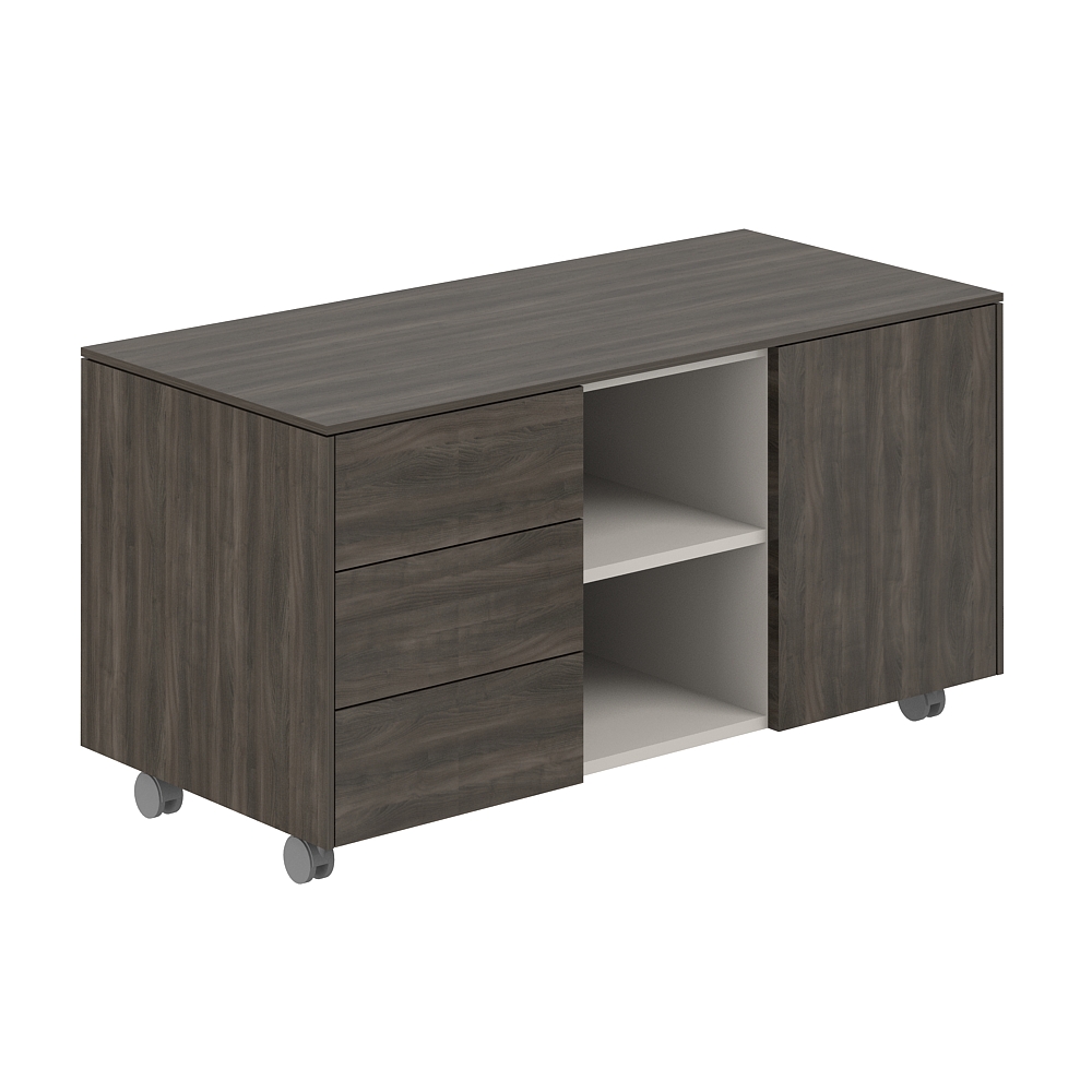 Тумба мобильная 3-х секционная обвязка BT, фасады BT NZ-0203.BT.BT