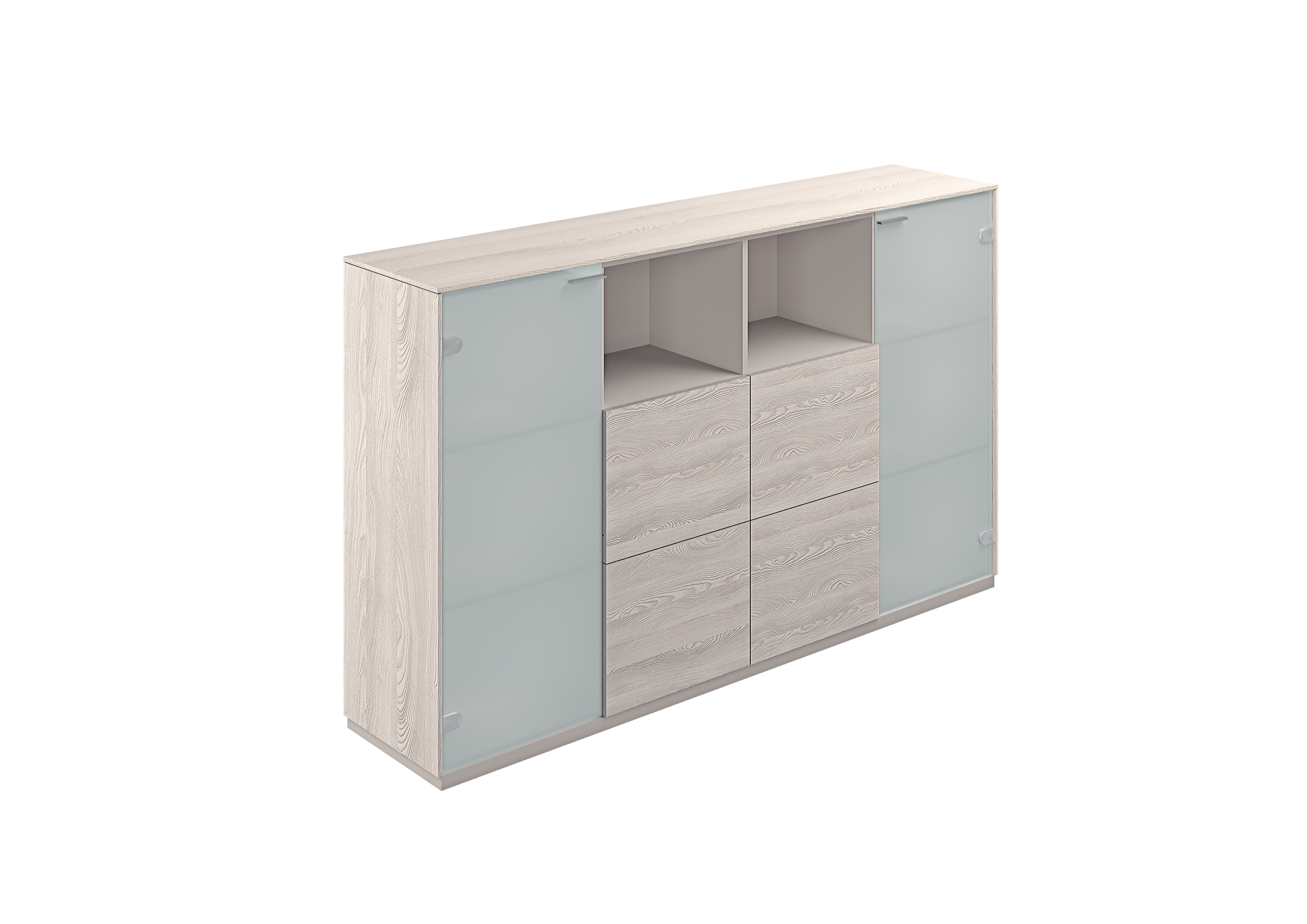 Шкаф средний со стеклом мат., 4 ящ., обвязка YN, фасады YN NZ-0316.YN.YN