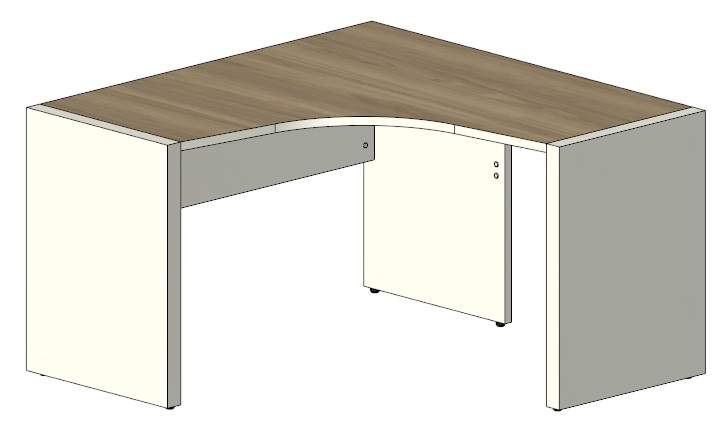 Стол угловой с опорами 1250 (левый)  CLF119SX