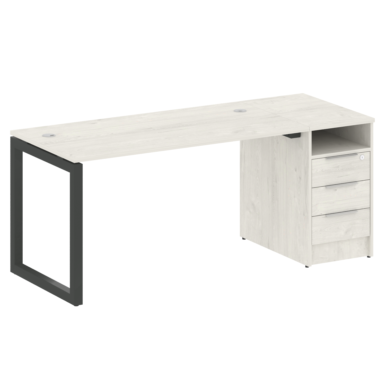 Metal System Quattro Рабочая станция с тумбой на О-образном м/к 50БО.РС-СТП-1.3