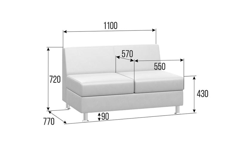 Prime Диван без подлокотников двухместный PR.D-2