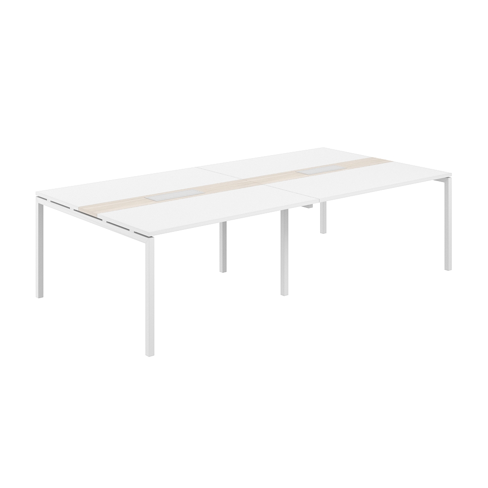 Стол переговорный комбинированный 2800х1438х750 МК40х40 SG.285.WH.44.WH.OL