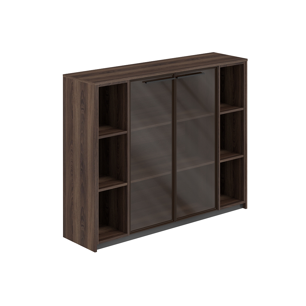 Шкаф средний с дверьми со стеклом в алюминиевой раме с 2-мя стеллажами, 1540х410х1226 RF.407.DA.CHBZ.DA