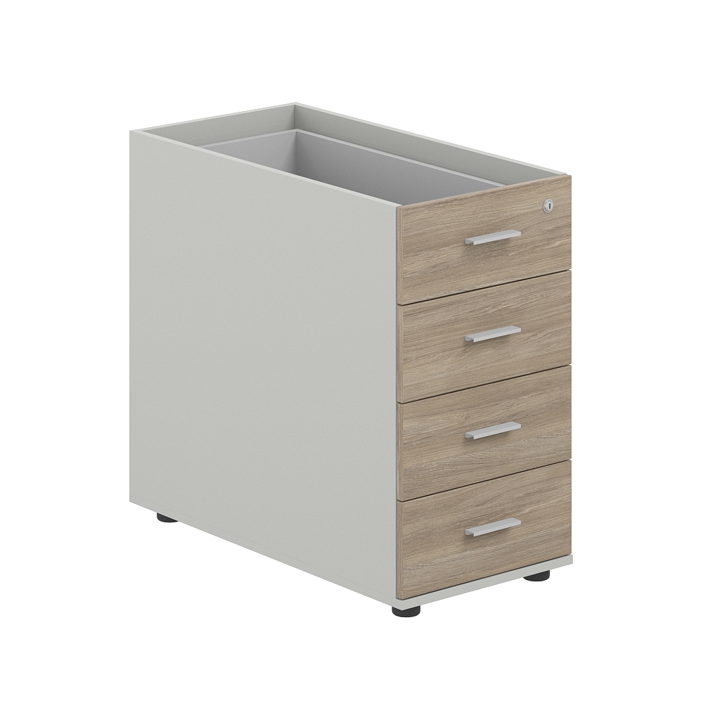 Тумба приставная 400х800х725 с 4 ящ., с замком без топа SG.523.SH.OD