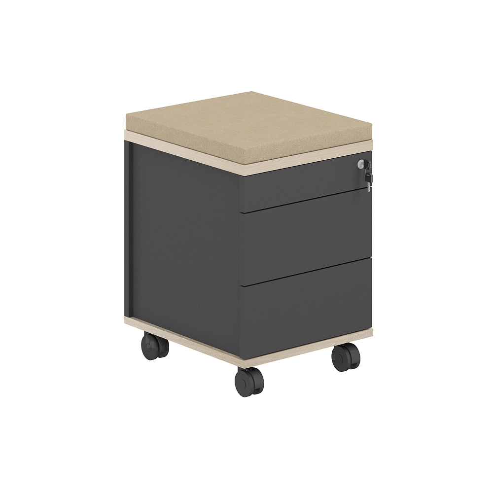 Тумба мобильная 2 ящ. метаб.+лот.ящ.+подушка AG.274.AN.AR.AN