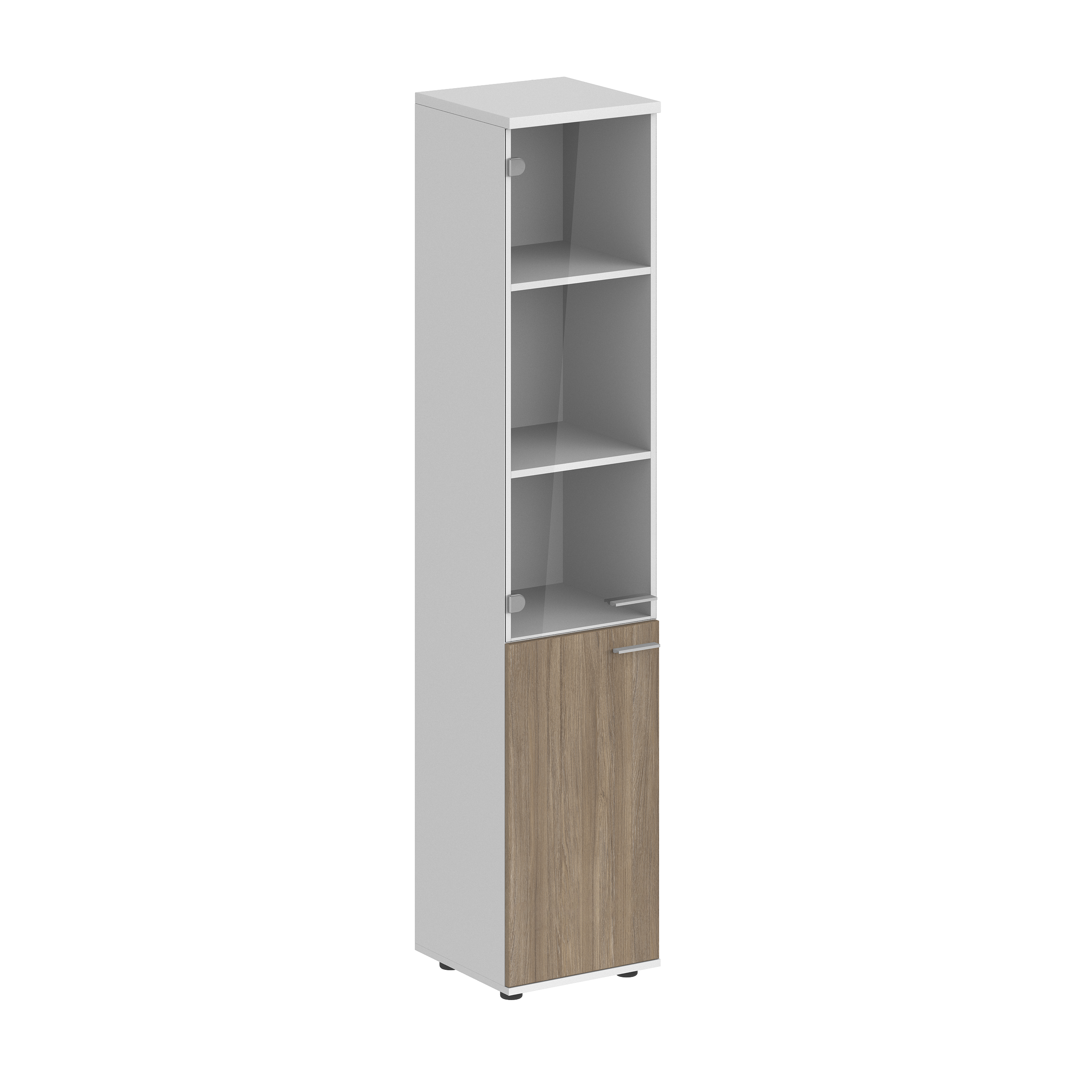 Шкаф высокий 400х400х1955, со стеклом, з.ст ЛДСП, левый SG.812.WH.OD.GL.L