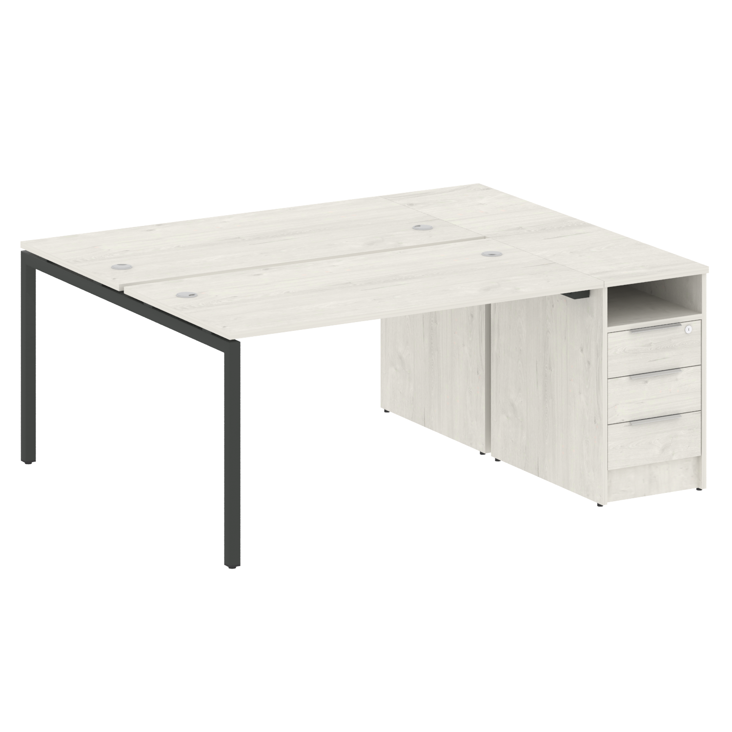 Metal System Quattro Рабочая станция с тумбой на П-образном м/к 40БП.РС-СТП-2.3