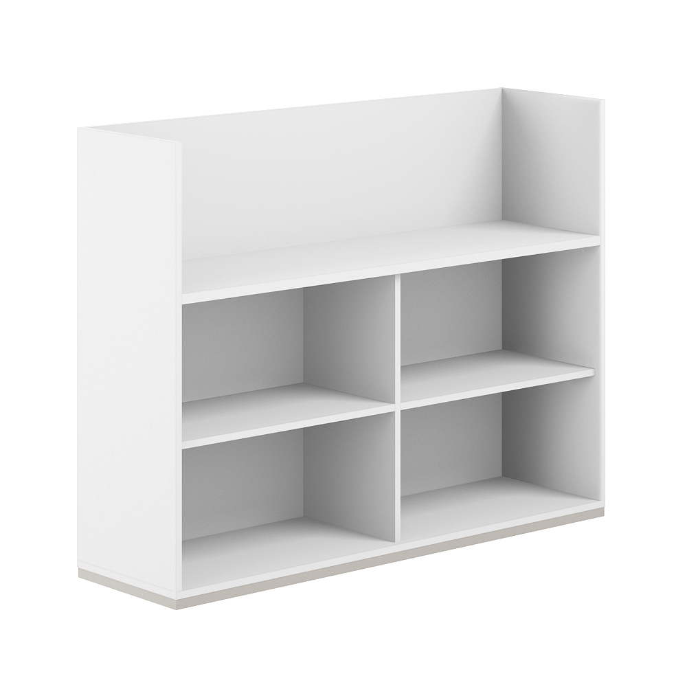 Стеллаж-комбо 1-стор. 1238, с экраном ЛДСП AG.251.100.671.WH