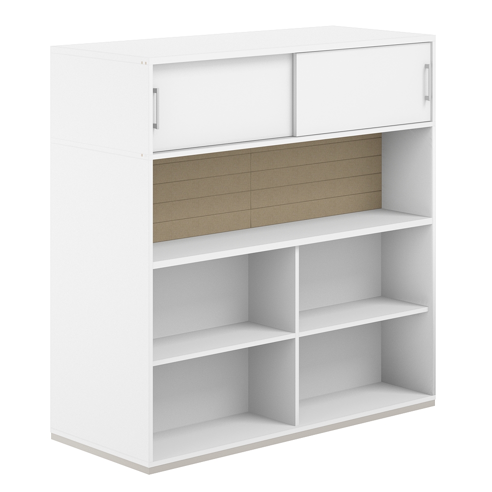 Стеллаж-комбо 2-стор. 1238 с антресолью, с экраном тканевым высоким AG.254.110.664.BG