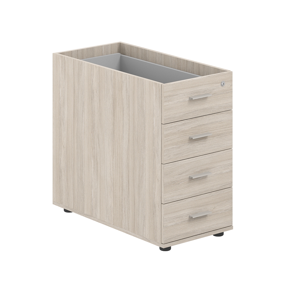 Тумба приставная 400х800х725 с 4 ящ.(метаб), с замком без топа SG.523.OL.OL.M