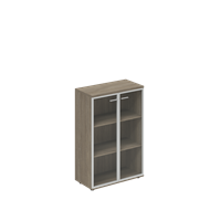 Шкаф средний 800х400х1200 со стеклом, з.ст HDF WN.801.OD.AL