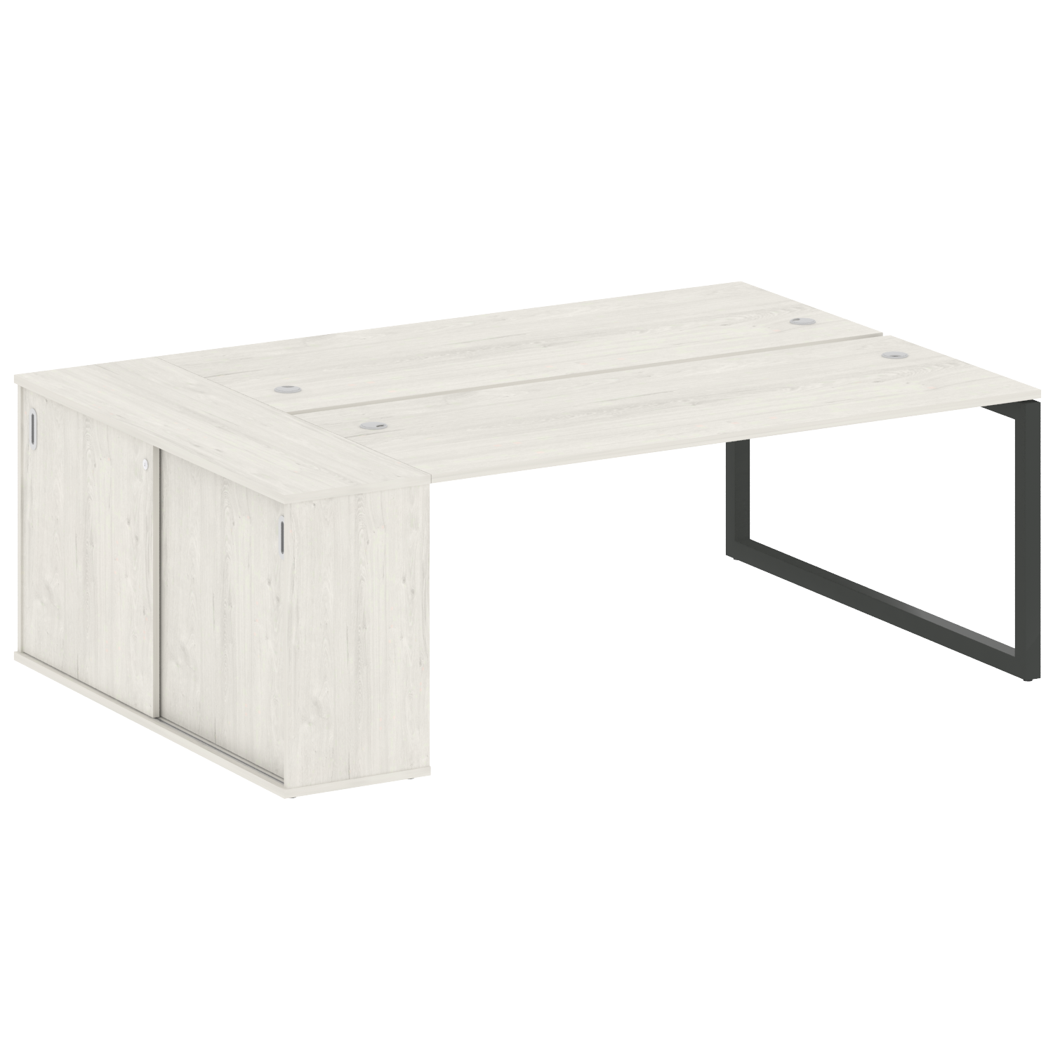 Metal System Quattro Рабочая станция с шкафом-купе на О-образном м/к 50БО.РС-СШК-1.5 Т