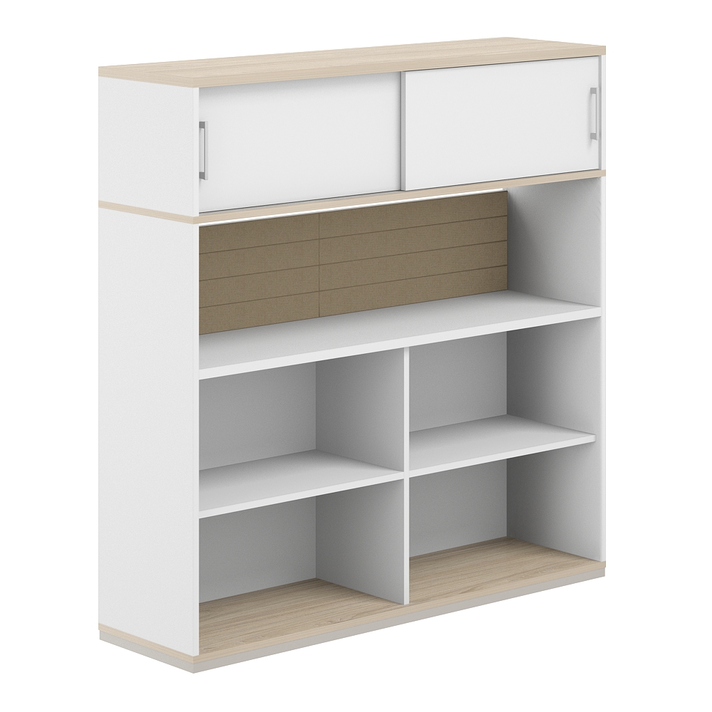 Стеллаж-комбо 1-стор. 1438 с антресолью, с экраном тканевым низким AG.252.330.652.BG