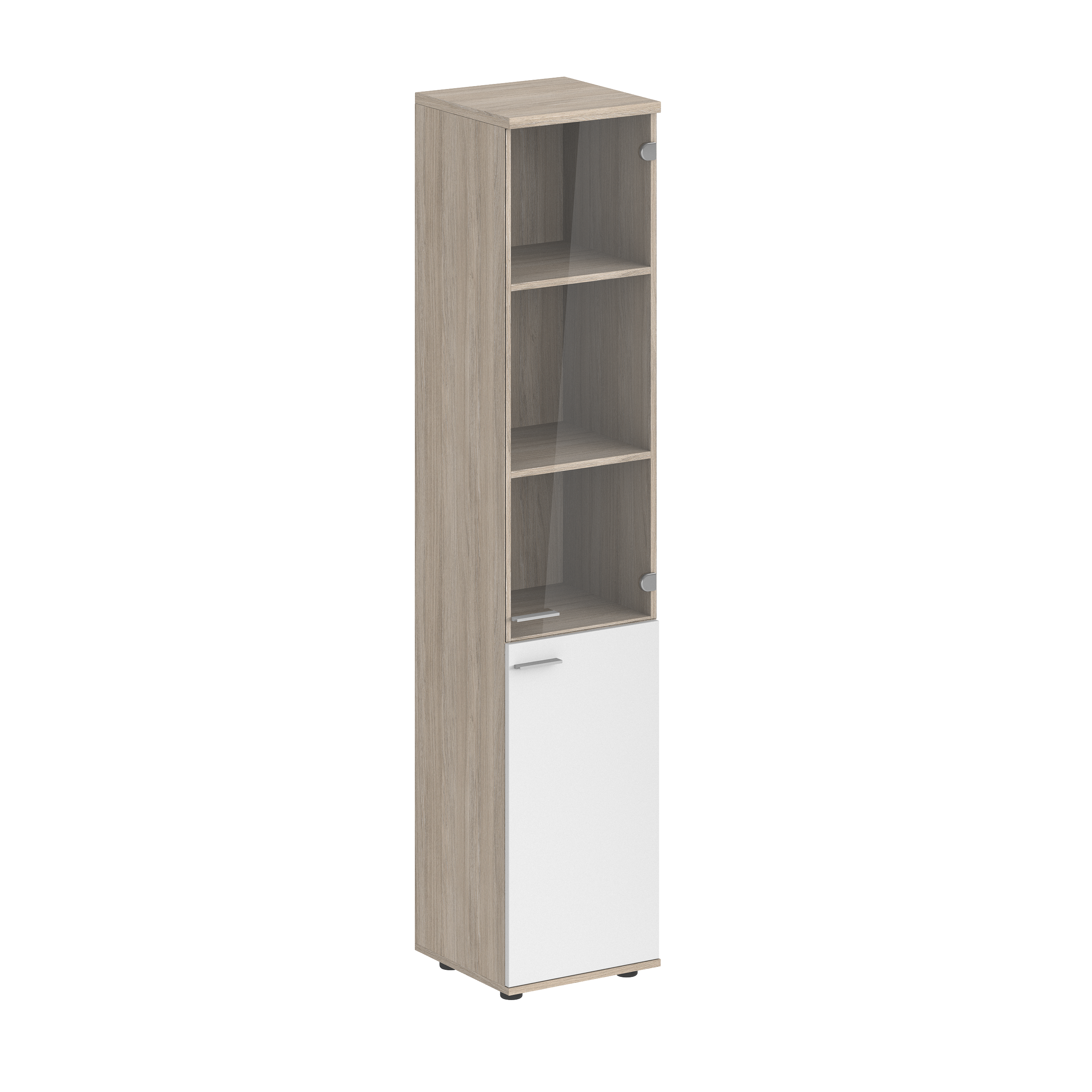 Шкаф высокий 400х400х1955, со стеклом, з.ст HDF, правый SG.802.OL.WH.GL.R