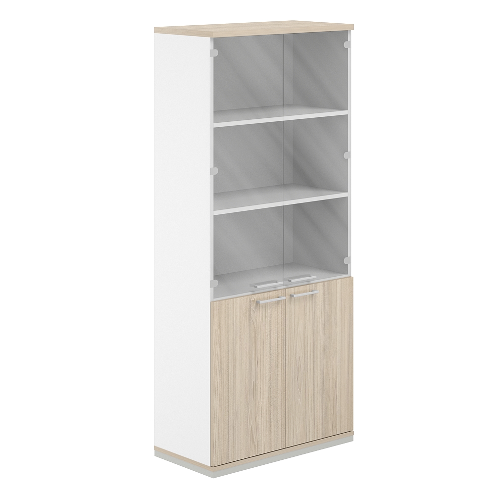 Шкаф 5 ур. 800х400х1833 со стеклом AG.210.WH.AR.AR.GL