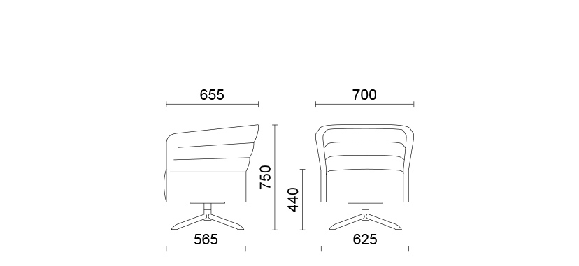 Мягкое кресло Cell72 Single-seater with swivel four-spoke base in tubular steel