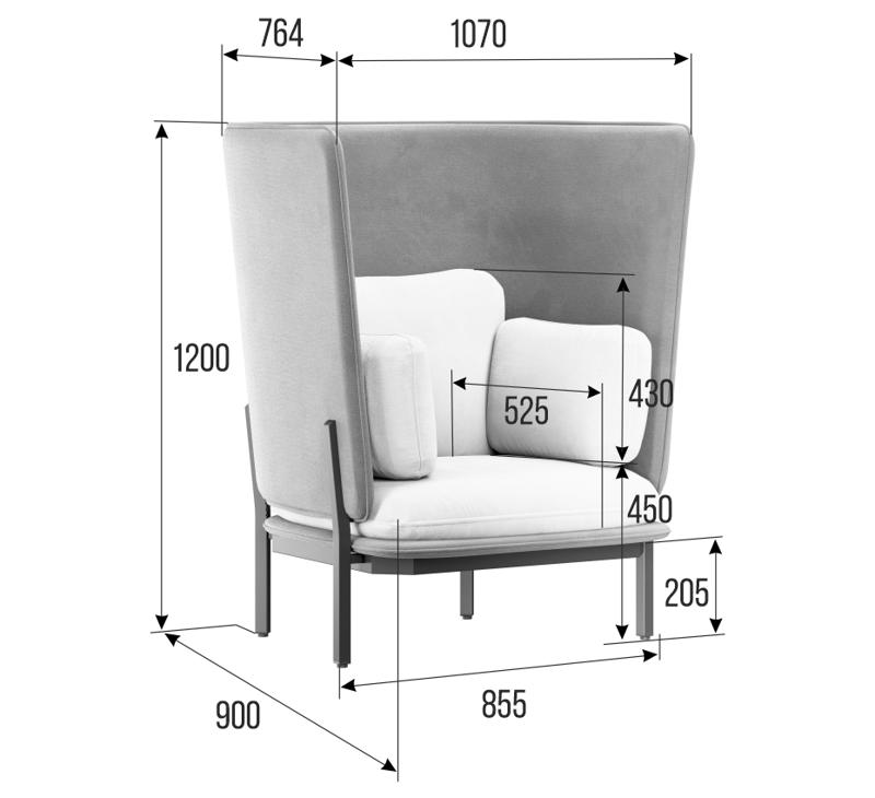 Stato Диван одноместный с высокой спинкой STA-01