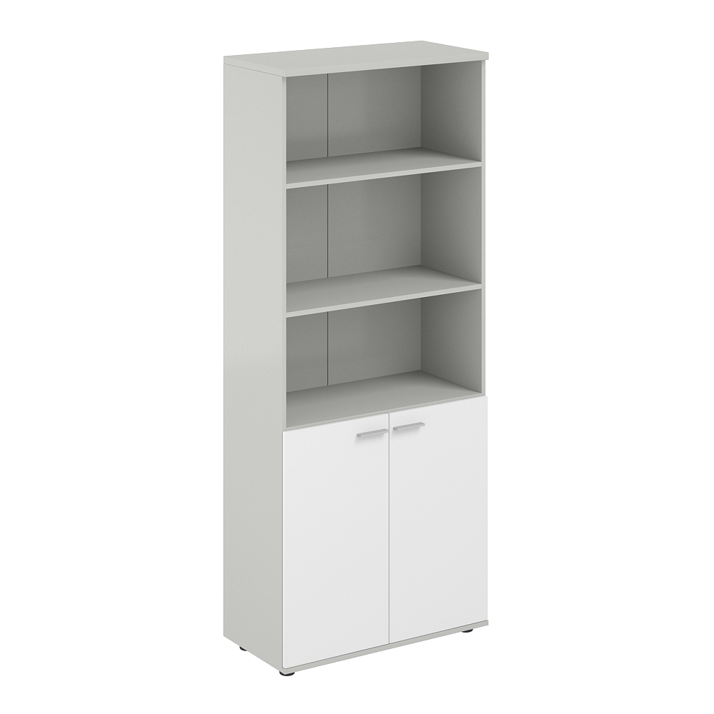 Шкаф высокий полуоткрытый 800х400х1955, 2-х дв, з.ст HDF SG.831.SH.WH