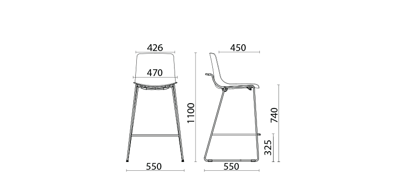 Стул Milos Elle Stool H 740