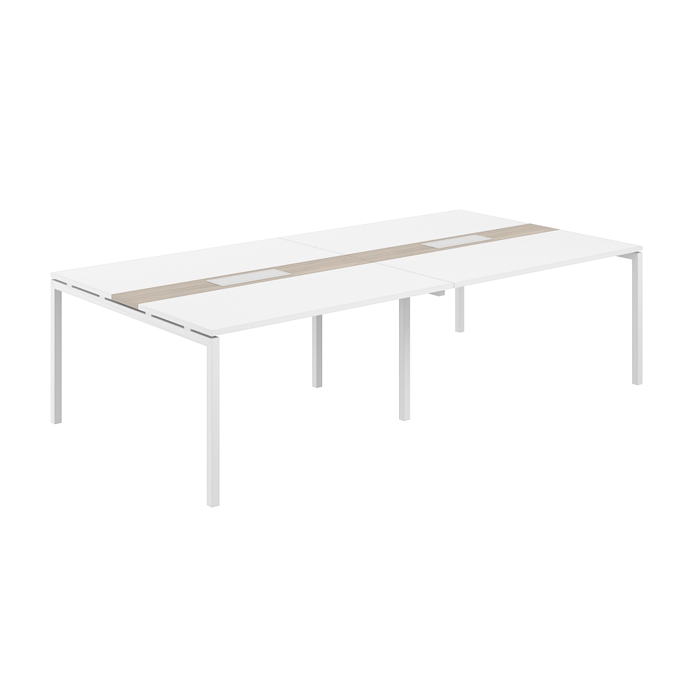 Стол переговорный комбинированный 2800х1438х750 МК40х40 SG.285.WH.44.WH.OD