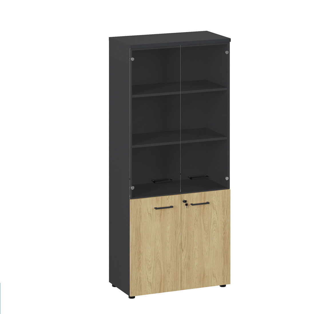 FLEX Шкаф высокий комби стекло