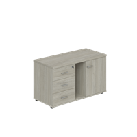 Тумба опорная (мобильная) с 3-мя ящиками + замок, распашным фасадом и нишей, левая 1004х462х581 WN.203.OL.L