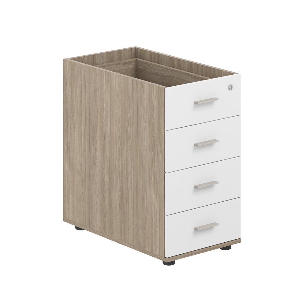 Тумба приставная 400х800х725 с 4 ящ., с замком без топа SG.523.OD.WH