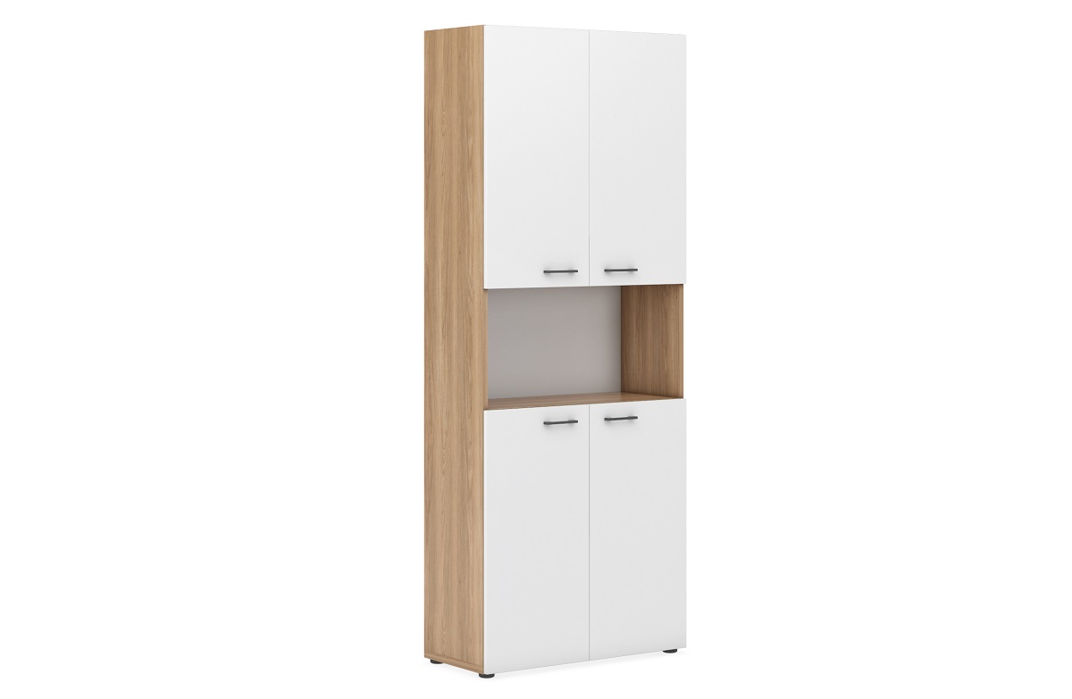 Шкаф для документов ( низ средние фасады, верх открытый) 800х2050 EVL404/U004/ANT.H