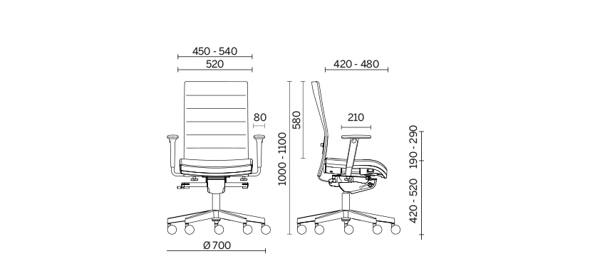 Кресло руководителя Soffio Soffio with upholstered back