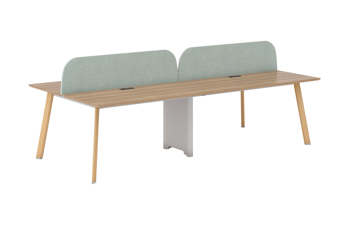 Рабочая станция на 4 места с 2-мя тканевыми экранами ECO144.U003+2 ECO501.ZEL