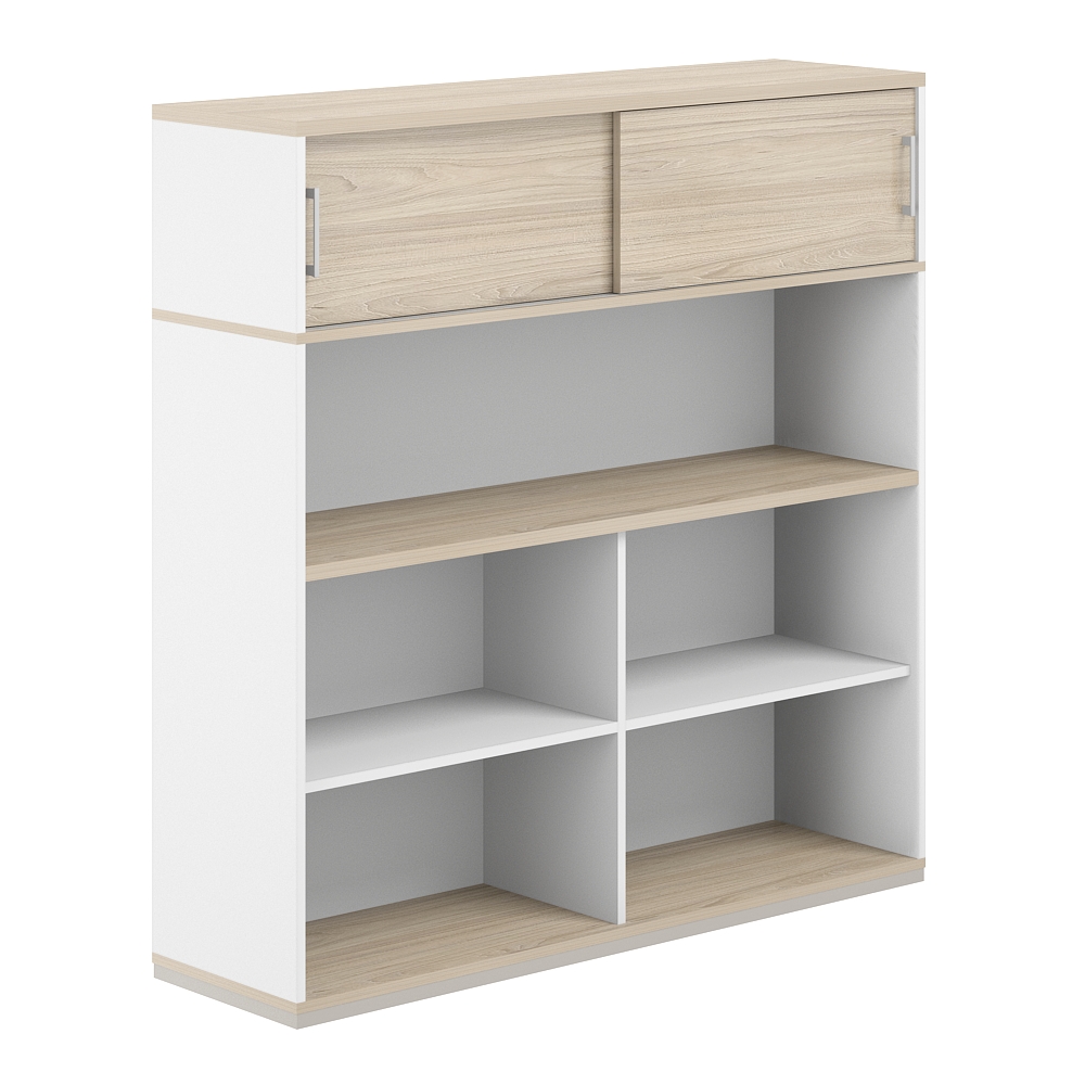 Стеллаж-комбо 1-стор. 1238 с антресолью, с экраном ЛДСП AG.251.440.671.WH