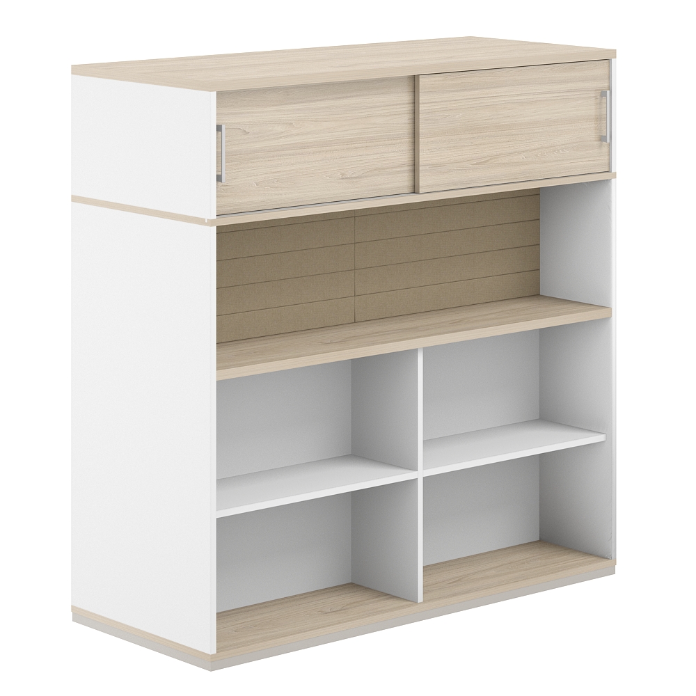 Стеллаж-комбо 2-стор. 1238 с антресолью, с экраном тканевым высоким AG.254.440.664.BG