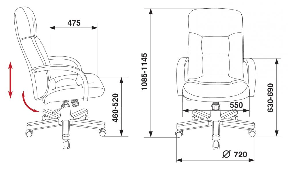 Кресло руководителя Бюрократ T-9908