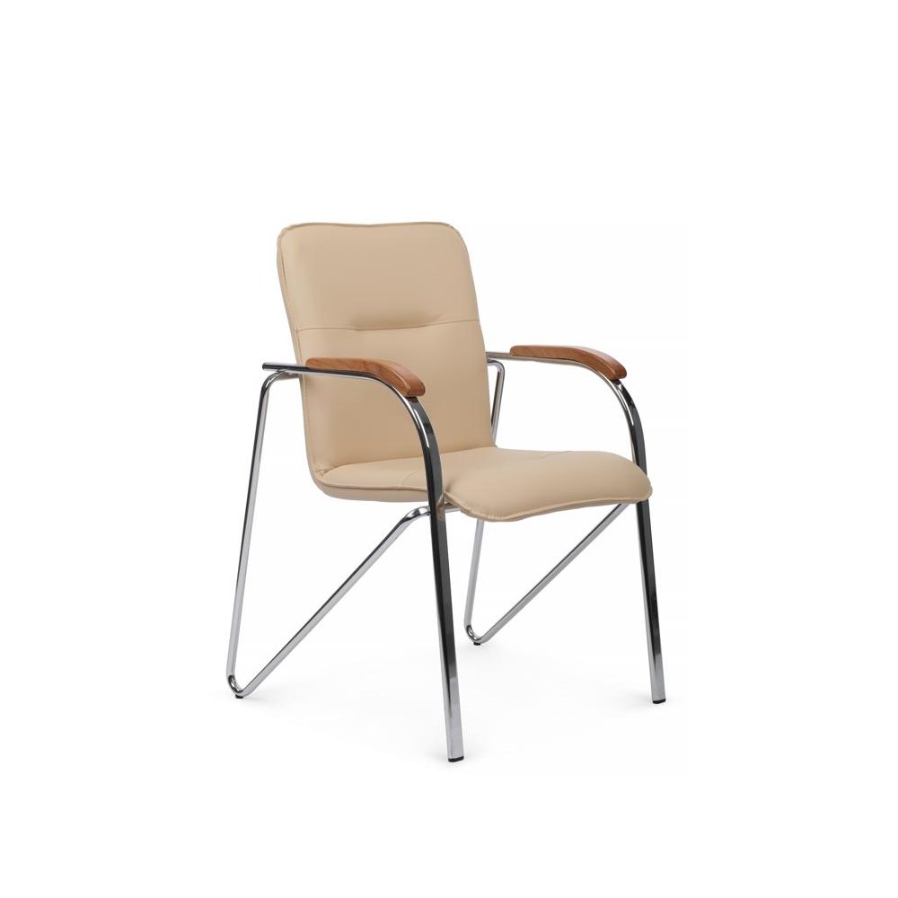 Стул Самба с деревянными подлокотниками SMB-02H Хром гальв.