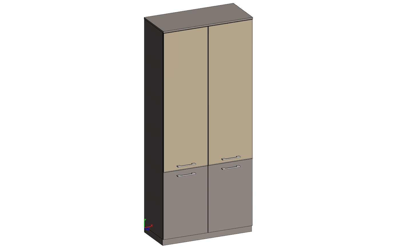 Шкаф высокий комбинированный (двери в ал. рамке) JNS931