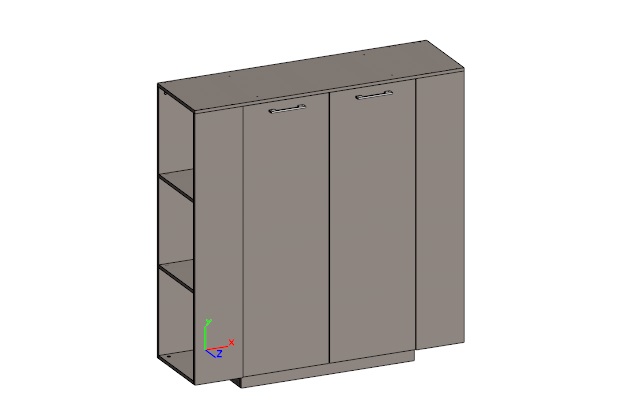 Шкаф средний универсальный с боковыми стеллажами  JNS925