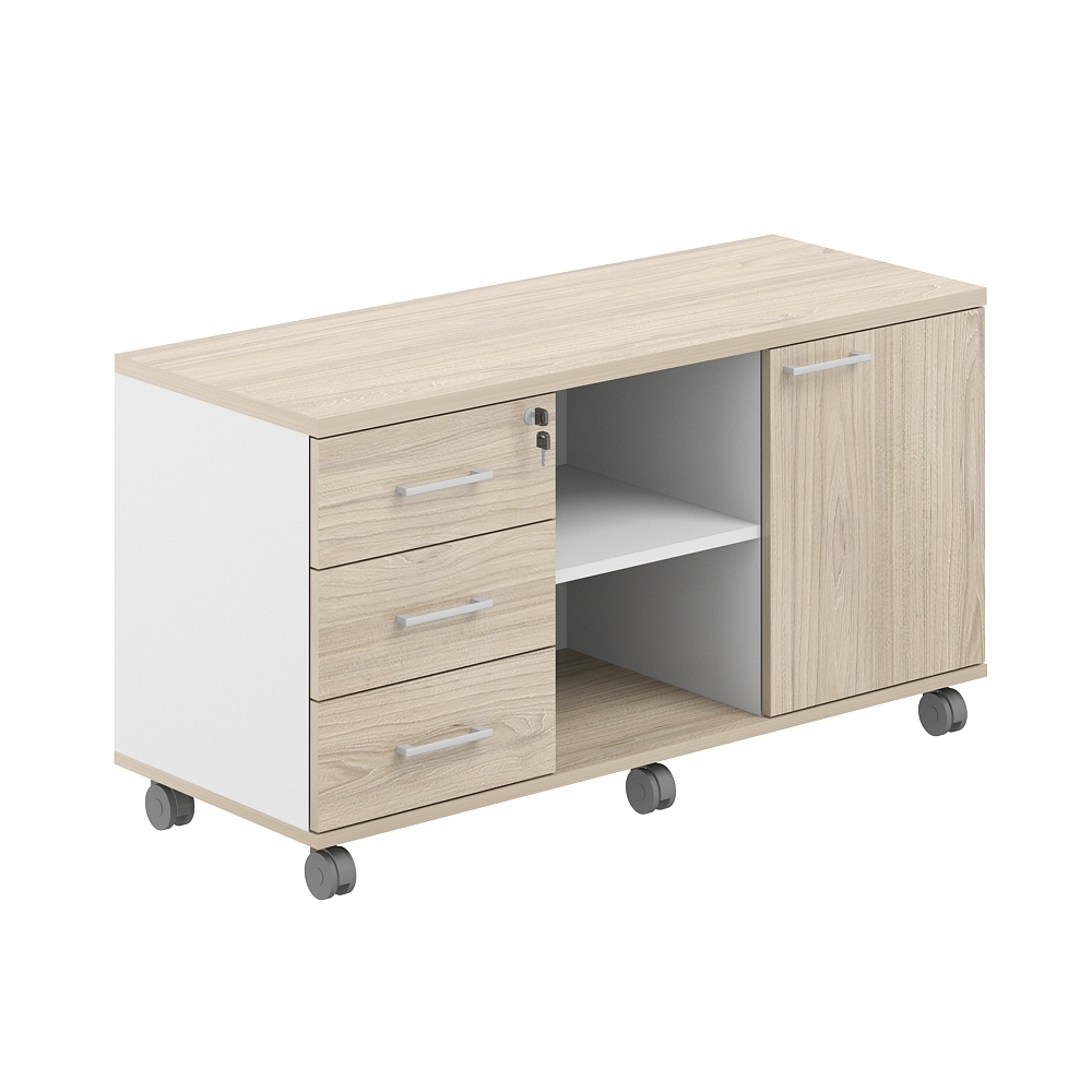 Тумба сервисная мобильная 1200х462х637 с замком AG.291.WH.AR.AR