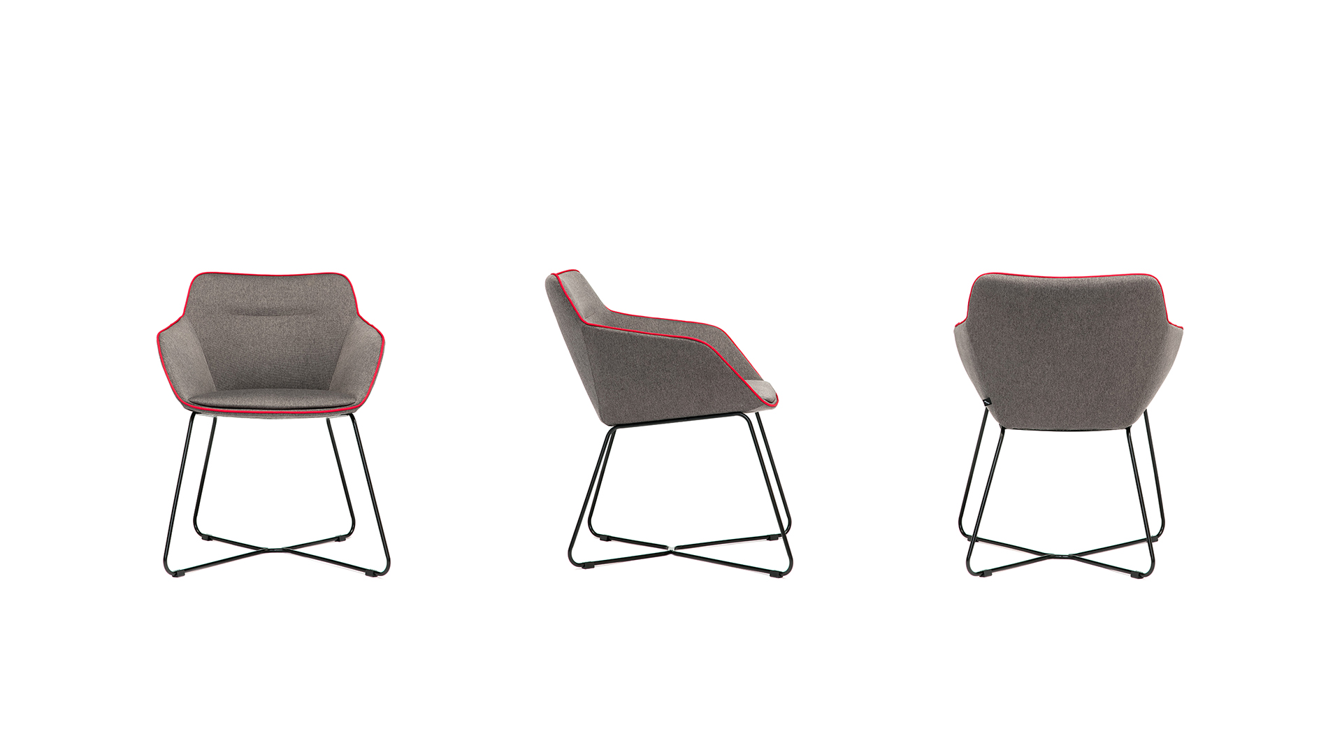 Кресло Monza с низкой спинкой на металлической опоре