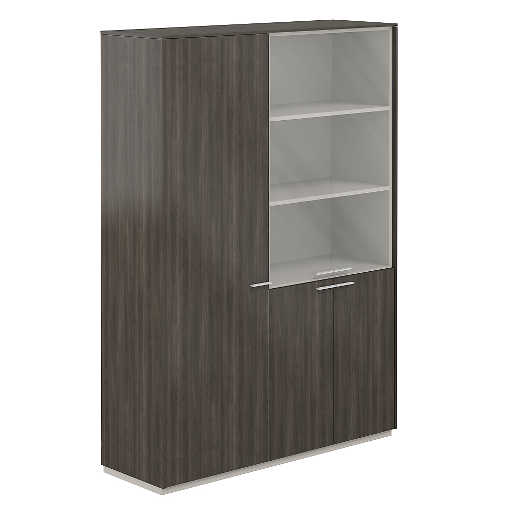 Шкаф для одежды 600 + Шкаф высокий 800 со стеклом прозр., обвязка BT, фасады BT NZ-0303+NZ-0311.BT.BT