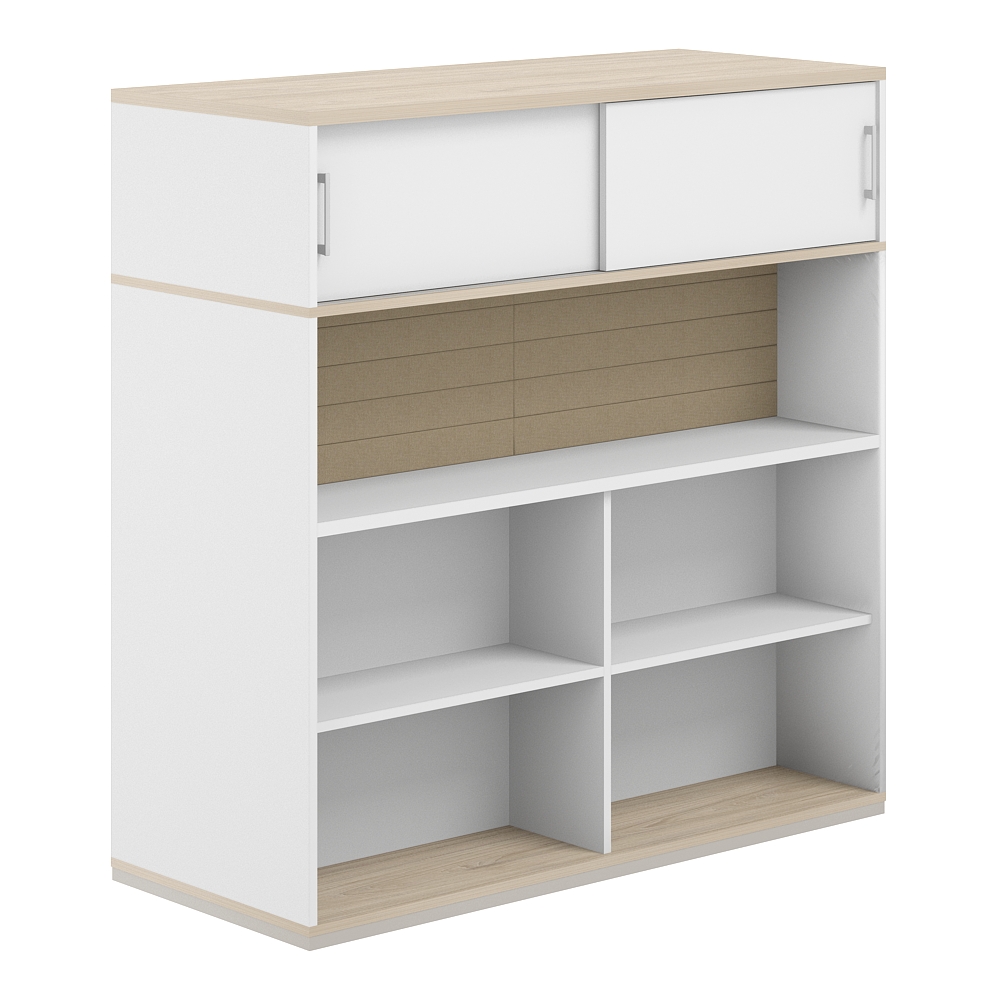 Стеллаж-комбо 2-стор. 1638 с антресолью, с экраном тканевым высоким AG.256.330.666.BG