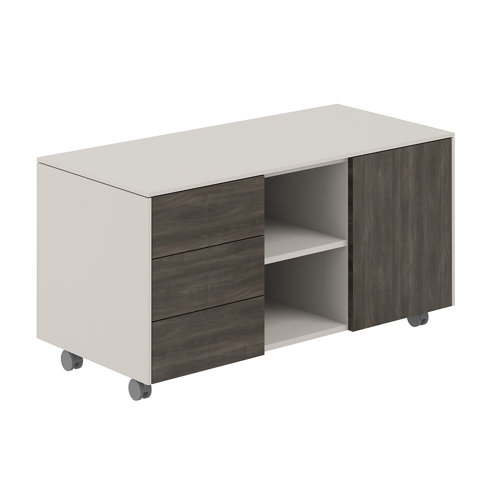 Тумба мобильная 3-х секционная обвязка GS, фасады BT NZ-0223.GS.BT